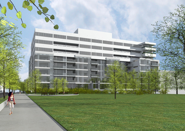 Architect's rendering of 2501 M rear elevation