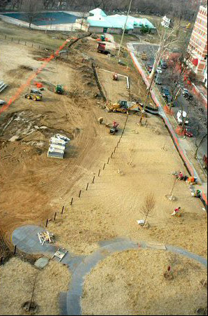Photo of construction on field
